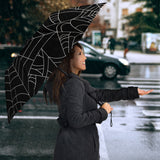 Spider Web Pattern Black Background White Cobweb Umbrella