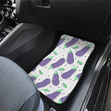 Eggplant Pattern Print Design 05 Front and Back Car Mats