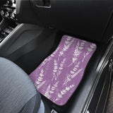 Lavender Flowers Purple Pattern Front And Back Car Mats