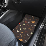 Coffee Bean Leave Pattern Front And Back Car Mats