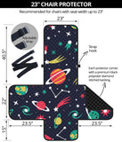 colorful space pattern planet star Chair Cover Protector