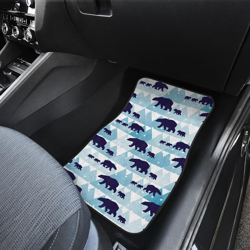 Polar Bear Winter Snow Pattern Front Car Mats