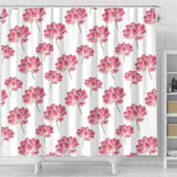 Pink Lotus Waterlily Pattern Shower Curtain Fulfilled In US