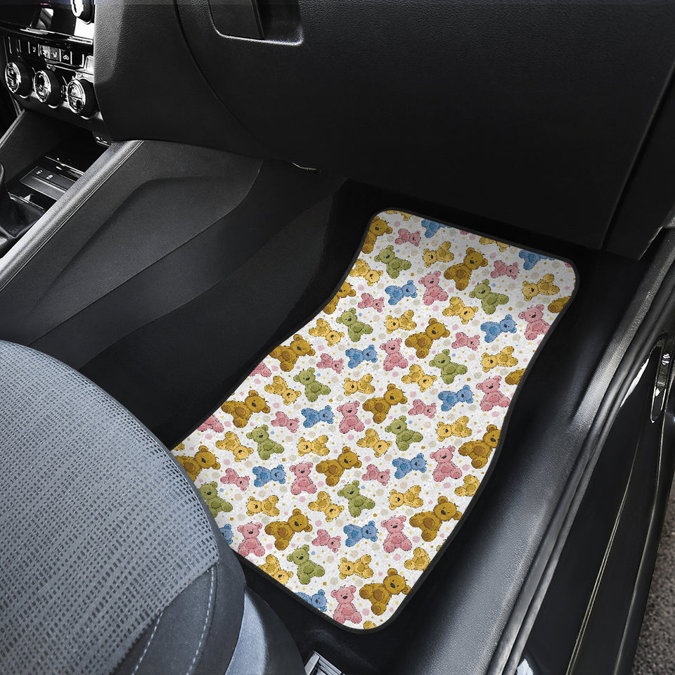 Teddy Bear Pattern Print Design 01 Front Car Mats