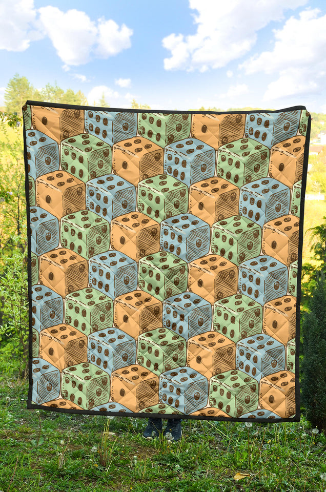 Dice Pattern Print Design 05 Premium Quilt