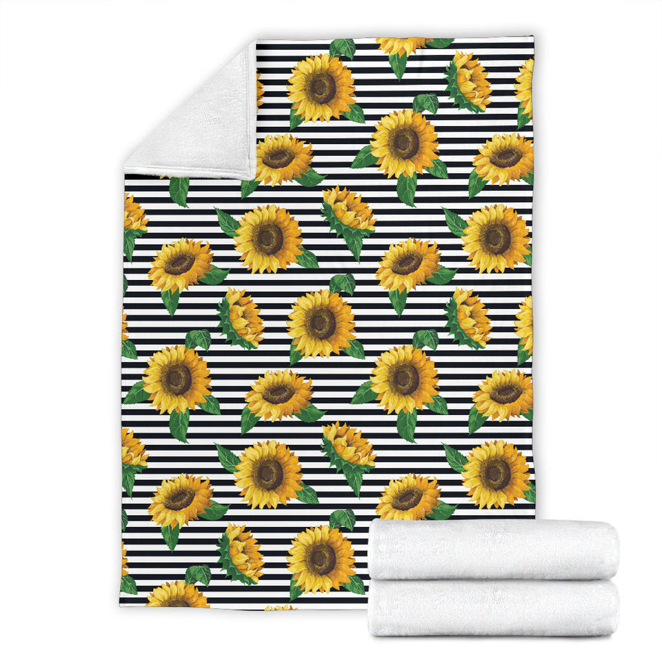 Sunflowers Ribbon Background Premium Blanket