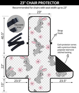 Watercolor cute rabbit pattern Chair Cover Protector