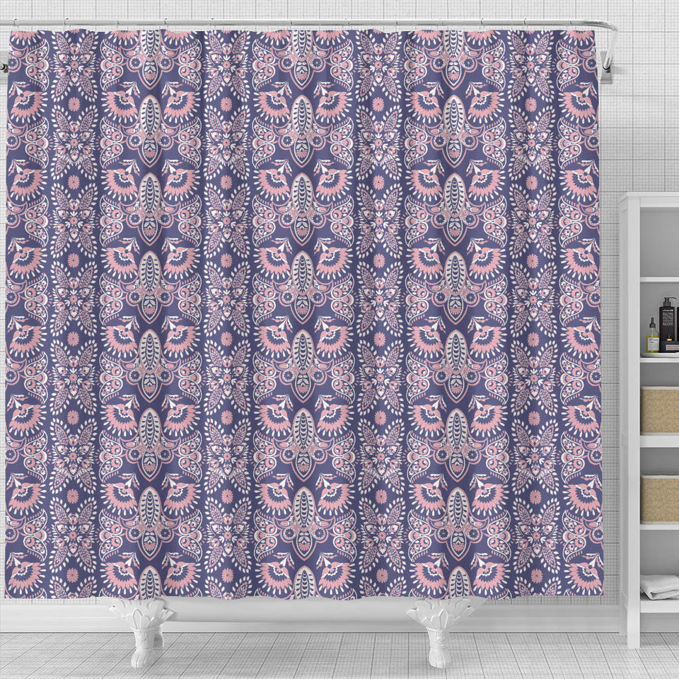 Indian Batik Style Pattern Shower Curtain Fulfilled In US