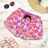 Hibiscus Pattern Print Design 01 Women Shorts