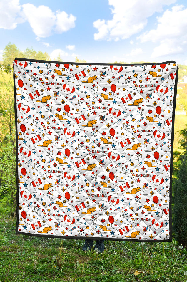 Canada Pattern Print Design 03 Premium Quilt