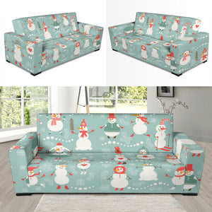 Cute Snowman Pattern Sofa Slipcover