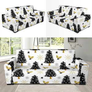 Christmas Tree Holly Snow Star Pattern Sofa Slipcover