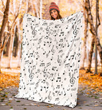 Music Notes Pattern Print Design 04 Premium Blanket