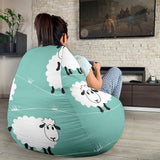 Cute Sheep Green Background Bean Bag Cover
