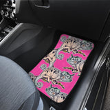 Chameleon Lizard Pattern Pink Background Front And Back Car Mats