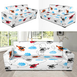 Watercolor Helicopter Cloud Pattern Sofa Slipcover
