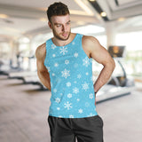 Snowflake pattern blue background Men Tank Top