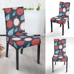 Dragon Fruits Dark Blue Background Dining Chair Slipcover