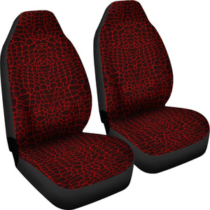Crocodile Skin Printed Red Universal Fit Car Seat Covers