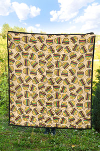 Hamburger Pattern Print Design 01 Premium Quilt