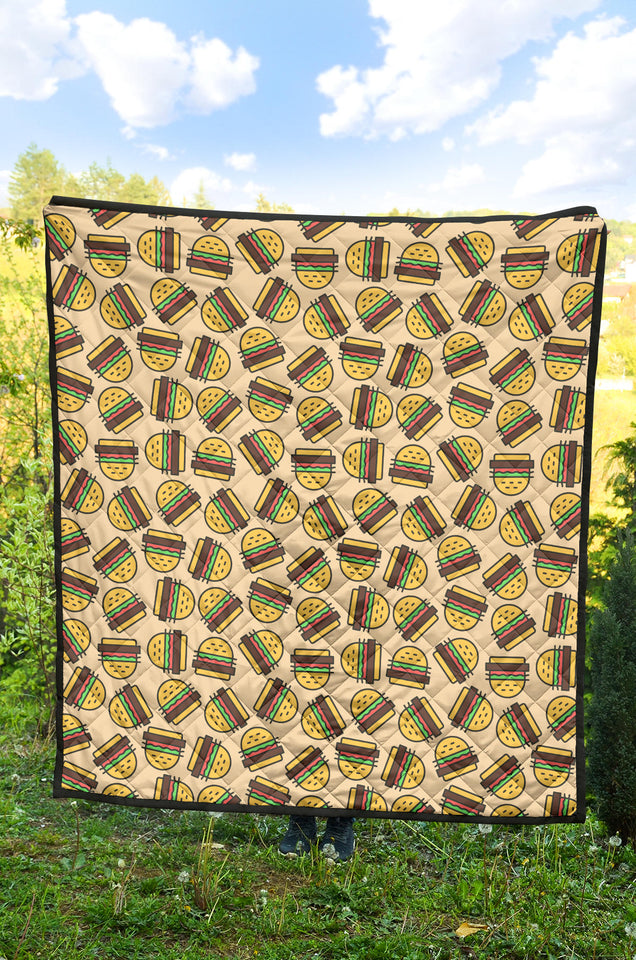 Hamburger Pattern Print Design 01 Premium Quilt