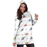 Cute Helicopter Star Pattern Women'S Hoodie Dress