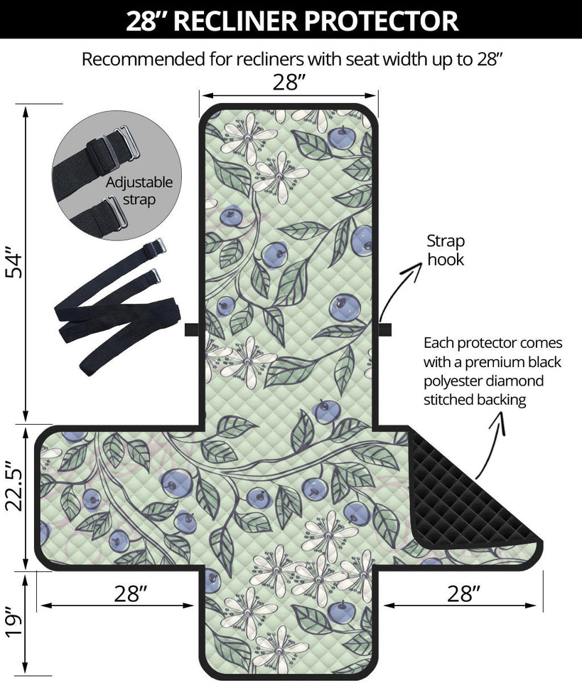 hand drawn blueberry pattern Recliner Cover Protector