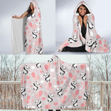 Cute Panda Ballon Heart Pattern Hooded Blanket