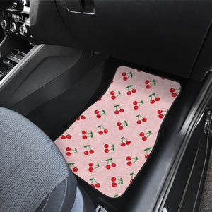 Cherry Pattern Pink Background  Front Car Mats