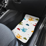 Colorful Helicopter Pattern Front And Back Car Mats