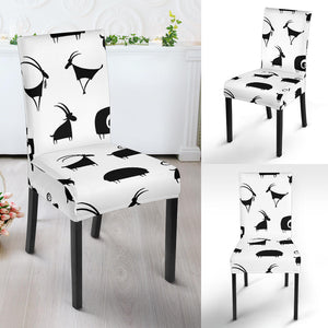 Goat Ram Pattern Dining Chair Slipcover