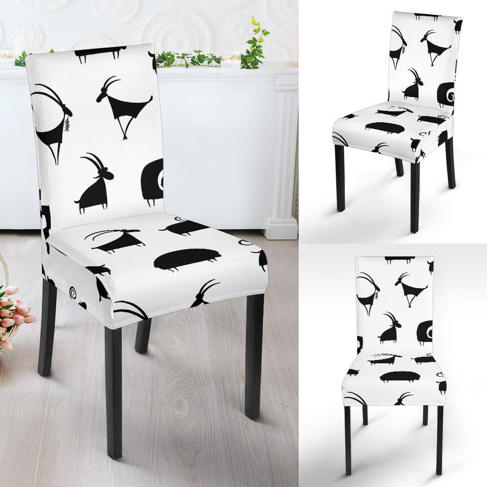 Goat Ram Pattern Dining Chair Slipcover