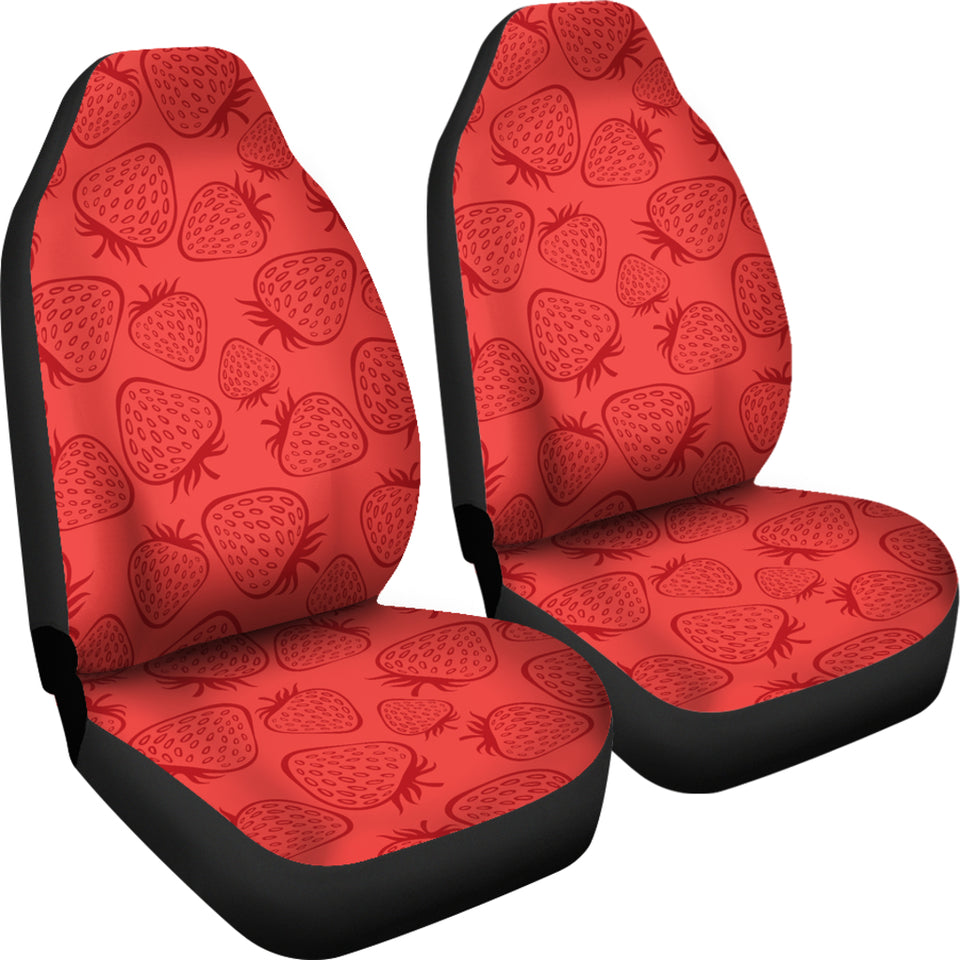 Strawberry Pattern Red Background  Universal Fit Car Seat Covers