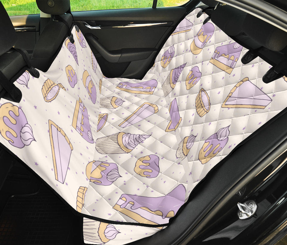 Cakes Pies Tarts Muffins And Eclairs Purple Blueberry Topping Pattern Dog Car Seat Covers