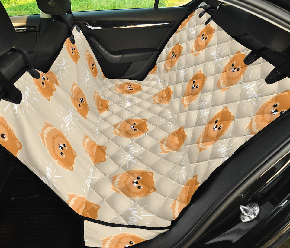 Cute Brown Pomeranian Puppy Dog Car Seat Covers