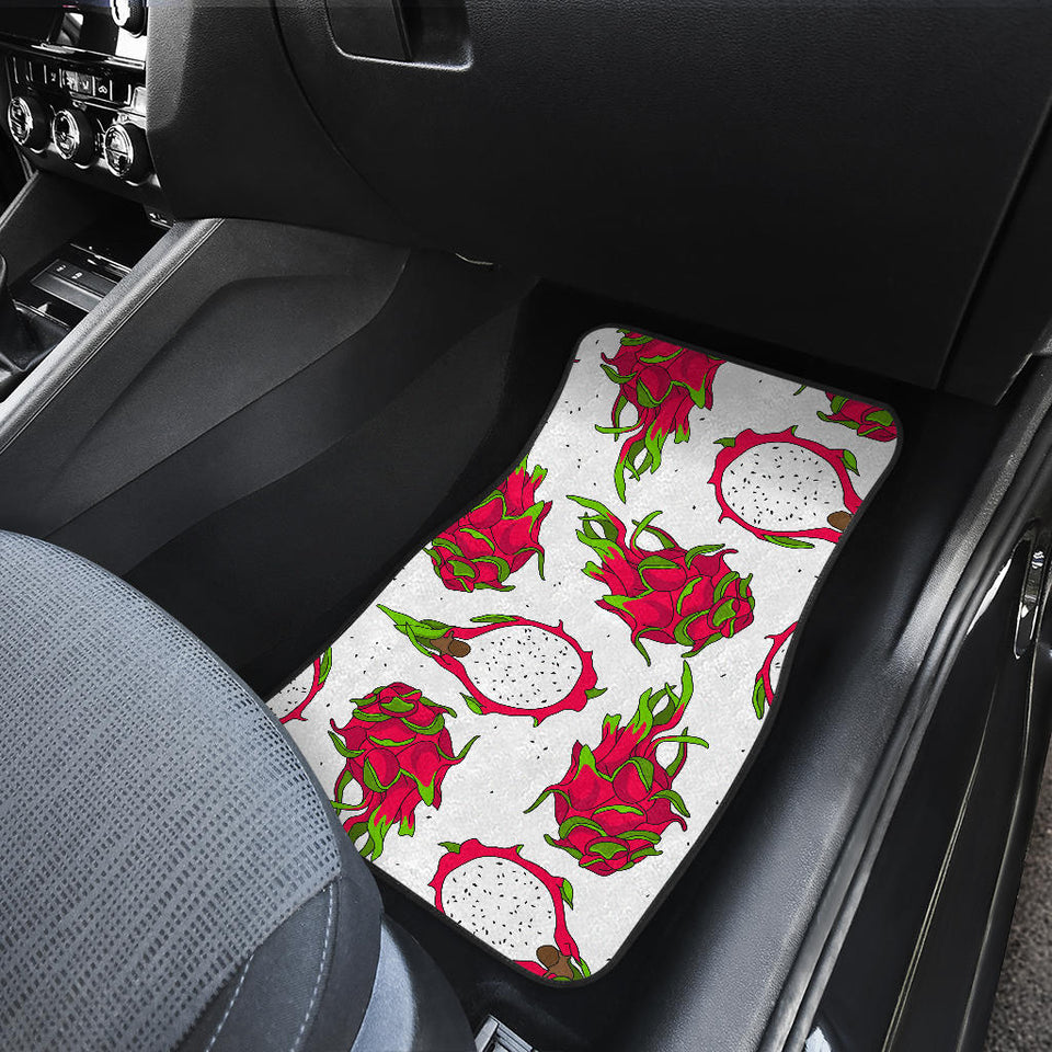 Dragon Fruits White Background Front And Back Car Mats