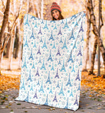 Eiffel Tower Pattern Print Design 01 Premium Blanket