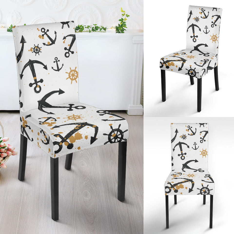 Anchors Rudders Pattern Dining Chair Slipcover
