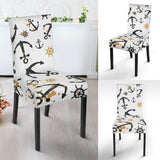 Anchors Rudders Pattern Dining Chair Slipcover