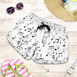 Music Notes Pattern Print Design 04 Women Shorts