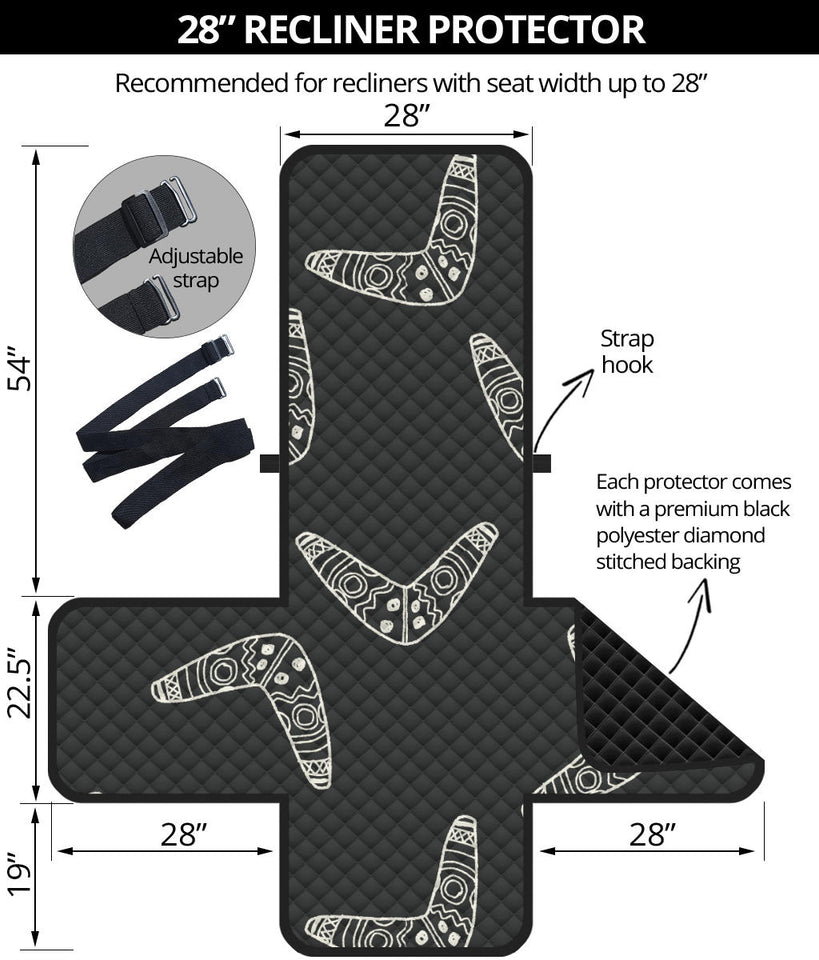 Hand drawn boomerang Australian aboriginal ornament Recliner Cover Protector