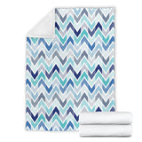 Zigzag  Chevron Blue Pattern Premium Blanket