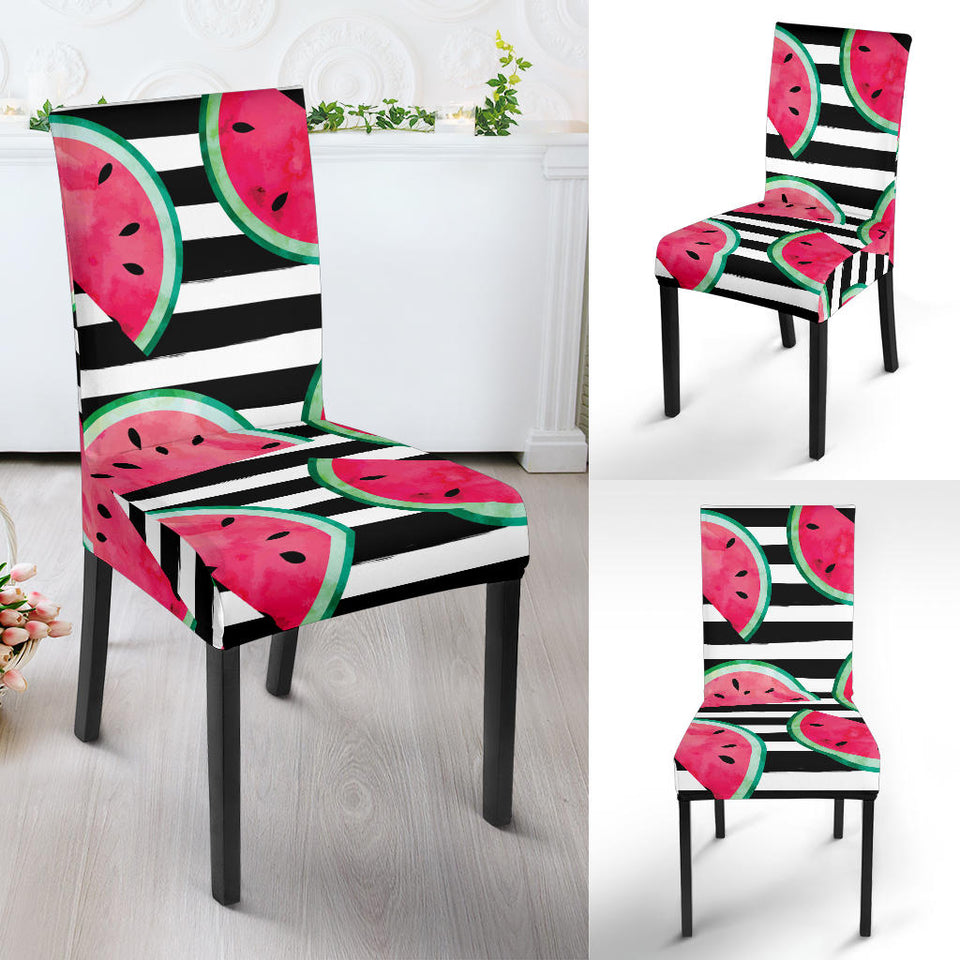Watercolor Paint Textured Watermelon Pieces Dining Chair Slipcover
