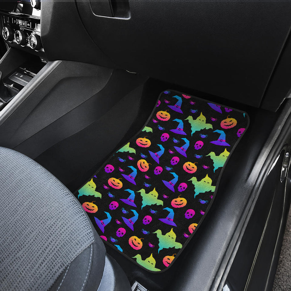 Colorful Halloween Background Front Car Mats