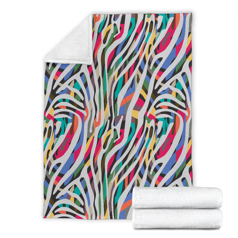 Colorful Zebra Skin Pattern Premium Blanket