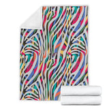 Colorful Zebra Skin Pattern Premium Blanket