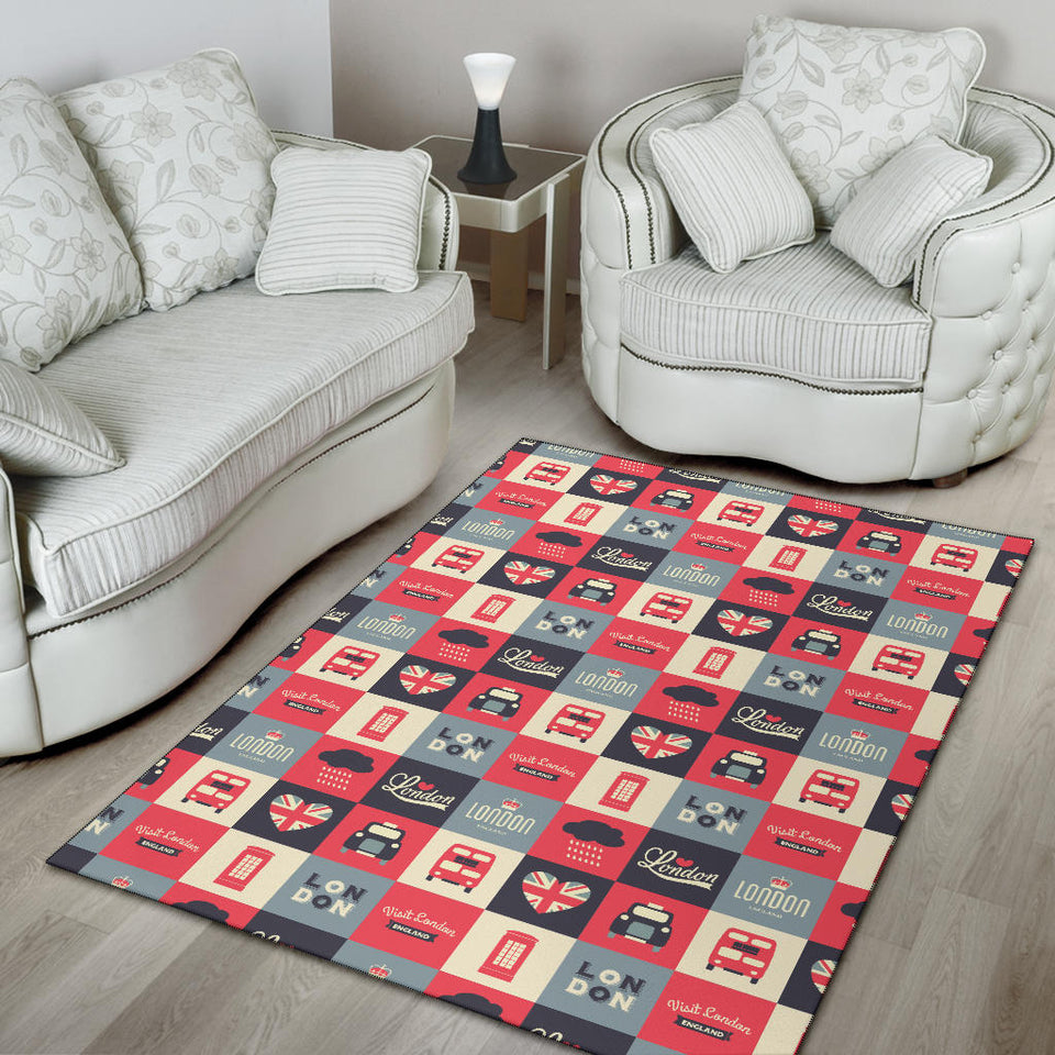 British Pattern Print Design 05 Area Rug
