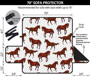 Horses running pattern background Sofa Cover Protector