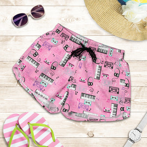 Piano Pattern Print Design 01 Women Shorts