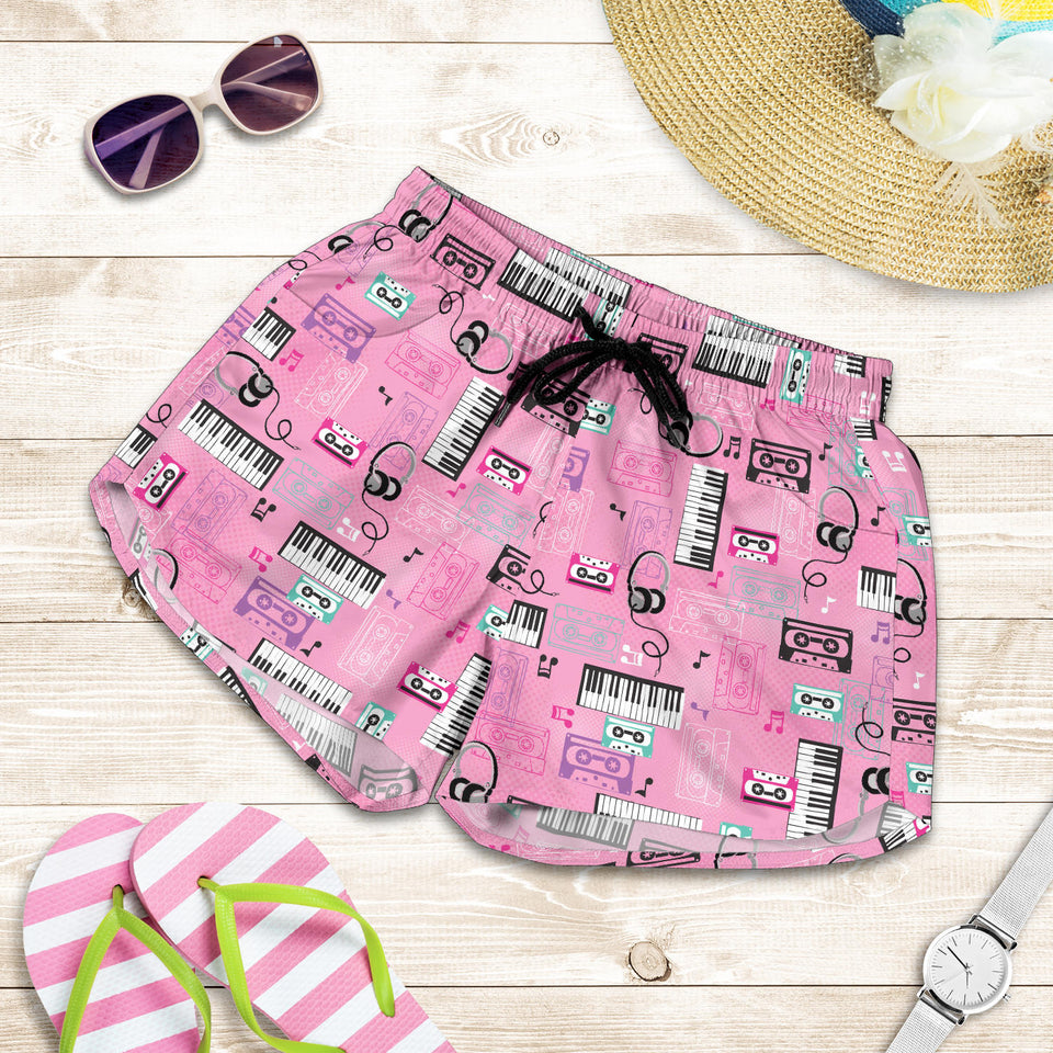 Piano Pattern Print Design 01 Women Shorts